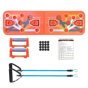 Multiple-Grip Foldable Push-Up Board Orange Compact Chest Muscle Trainer Push-Up Board