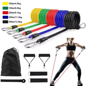 Muscle Training Resistance Band Set with Handles for Home Gym Exercise