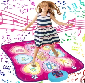 Music Dance Mat with LED Lights and Rhythm Step Game for Kids