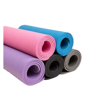 NBR 6mm Rectangular Yoga Mat, Multi-Color, Anti-Slip, Vertical Groove, Extra Thick, for Pilates and Fitness