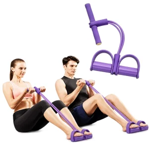 NBR Foot Pedal Exerciser with Dual Elastic Resistance Tubes