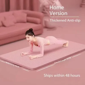 NBR Non-Slip Thickened Widened Lengthened Yoga Mat for Women and Men Beginners, Home Workouts, Dance and Fitness