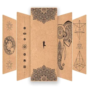 Natural Cork Rubber Yoga Mat 6mm Thick with TPE