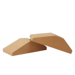 Natural Cork Trapezoid Yoga Block Ergonomic Incline Yoga Wedge for Stretching & Joint Support Eco Friendly OEM