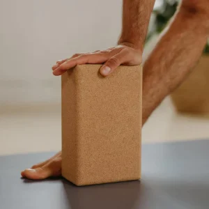 Natural Cork Yoga Block 3″ High Density Custom logo Available Non Slip Blocks for Meditation Fitness and Stretching Supportive