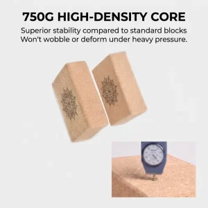 Natural Cork Yoga Block High-Density Eco-Friendly Non-Slip Sustainable Stretching Support Pilates Fitness