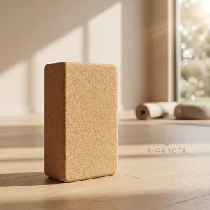 Natural Cork Yoga Blocks 2 Pack High Density Soft Non Slip for Pilates Stretching and Toning