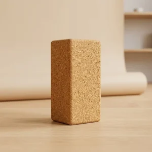 Natural Cork Yoga Blocks 2 Pack Set High Density Eco Friendly Soft Non Slip for Women & Men Pilates Stretching Toning