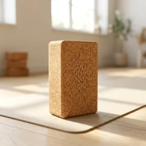 Natural Cork Yoga Blocks 2 Pack Set High Density Eco Friendly Soft Non Slip for Women & Men Pilates Stretching Toning