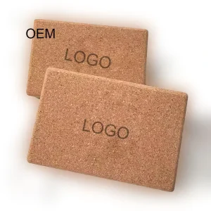 Natural Cork Yoga Blocks 2 Pack for Stretching High Density Yoga Pilates Blocks Eco Friendly