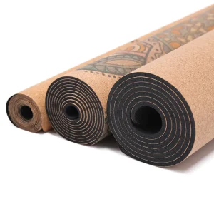 Natural Cork Yoga Set with Mat Blocks and Strap Eco-Friendly Non-Slip Bundle for Hot Yoga Pilates