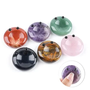 Natural Crystal Frog Worry Stone Pocket Palm Stone for Chakra Healing and Meditation