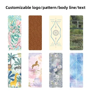 Natural Durable Non-Slip Yoga Fitness Mat with Plants and Flowers Design 183cm Length Cross-Border Supply for Home Use and Sports