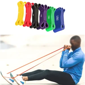 Natural Latex Elastic Fitness Bands for Home Training, Yoga, Physical Therapy, and Rehabilitation