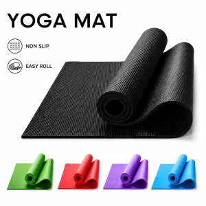 Natural PVC Yoga Mat Low Odor Dry Grip Floor Pad with Carry Bag for Wellness Studio Retail Supply