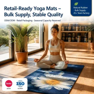 Natural Rubber Suede-Top Yoga Mat, Machine Washable