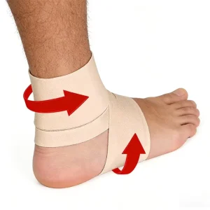 Neoprene Breathable Compression Stabilizer Ankle Wrap for Men and Women with Straps for Running Basketball Football Daily Wear