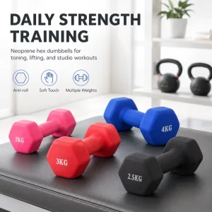 Neoprene-Coated Anti-Slip Dumbbell Set 1-10kg for Weightlifting Exercises