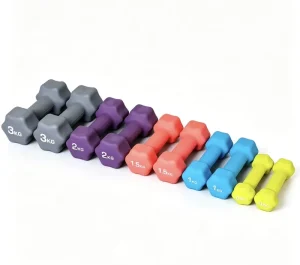 Neoprene-Coated Dumbbell Sets 0.5-5 kg for Bodybuilding