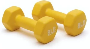Neoprene Dumbbells 10 Lbs Pair Cast Iron Core Anti Roll Unisex Bodybuilding