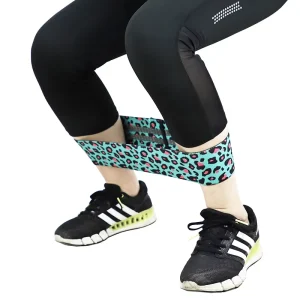 New Arrival Anti-Slip Elastic Leopard Print Fabric Resistance Loop Exercise Bands for Legs and Butt