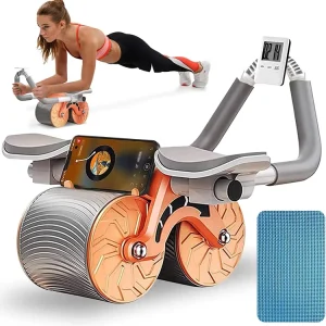 New Automatic Rebound Abdominal Wheel with Elbow Support Knee Mat Timer Eco-friendly Unisex Fitness Equipment