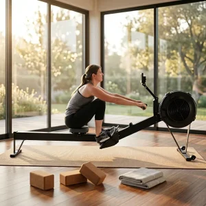 New Design Commercial Air Rower Machine Steel for Professional Indoor Gym Home Use Digital Monitor Adjustable Seat Built-In