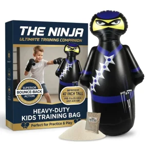 Ninja-Themed Inflatable Kids Punching Bag 47 Inch Bop Bag Boxing Toy for Birthday Party Decorations