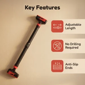 No-Drill Telescopic Doorway Pull-Up Bar