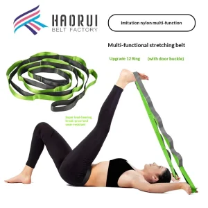 Non-Elastic Polyester Yoga Training Strap with Solid Pattern for Fitness and Dance