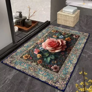 Non-Slip 100% Polyester Bathroom Floor Mat for Home and Kitchen