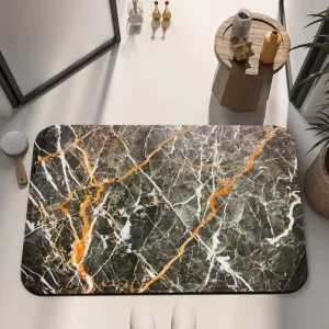 Non-Slip Absorbent Eco-Friendly Polyester Shower Door Bath Mat Rug Floor Covering