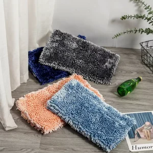 Non-Slip Chenille Bathroom Door Mat with PVC Bottom Water-Absorbent