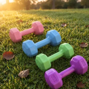 Non-Slip Colorful Dumbbell Hand Weights for Exercise and Muscle Toning, Home Gym Fitness, Comfortable Handle, Women’s Dumbbells