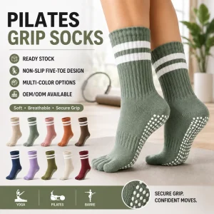 Non-Slip Cotton Yoga Socks for Pilates and Barre Youth