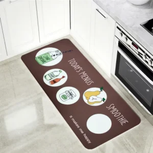 Non Slip Cushioned Washable Absorbent Thick Foam Backed PVC Woven Runner Mat for Laundry Kitchen