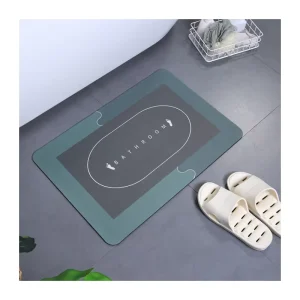 Non-Slip Diatomite Bath and Toilet Mat Set with Water-Absorbent Rubber Backing
