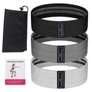 Non-Slip Fabric 3 Levels Booty Leg Exercise Hip Resistance Band Set for Workout