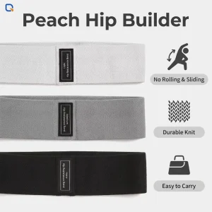 Non Slip Fabric Booty Bands for Glutes and Hip High Elasticity Polyester Resistance Band with Internal Anti Slip Grips