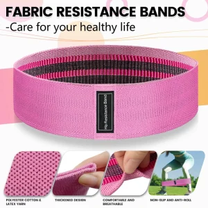 Non-Slip Fabric Resistance Band Set for Glutes and Yoga