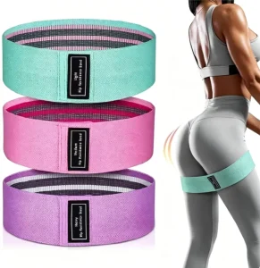 Non-Slip Fabric Resistance Bands Set, 3 Levels, Hip Circle for Glute and Leg Strength Training