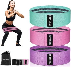 Non-Slip Fabric and Latex Booty Loop Resistance Bands for Yoga and Exercise