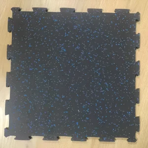 Non-Slip Gym Rubber Floor Mat for Dumbbell and Barbell Shock-Absorbing Anti-Smash Lock Protective Sports Flooring for Strength Zone