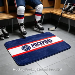 Non-Slip Hockey Dressing Mat with Custom Logo and Rubber Backing