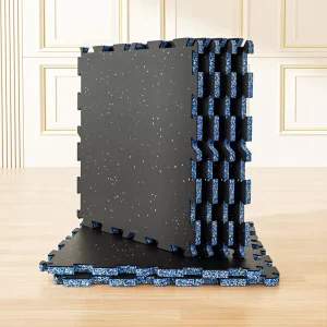 Non-Slip Interlocking 15mm Dual-Layer Rubber Gym Flooring Tiles