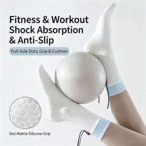 Non-Slip Polyester Pilates Grip Socks for Yoga, Barre, Dance, and Home Gym