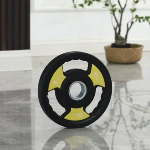 Non-Slip Rubber-Coated Barbell and Dumbbell Weight Plates for Powerlifting, Home and Commercial Gym Use