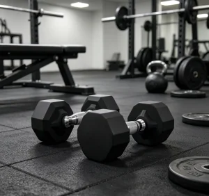 Non-Slip Rubber-Encased Steel Hex Dumbbell for Home and Commercial Gyms