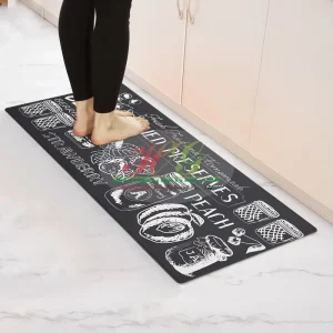 Non-Slip Washable Absorbent Woven Kitchen Runner Rug for Kitchen, Laundry Room, and Hallway