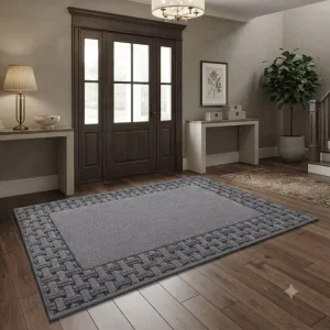 Non-Slip Washable Low-Profile Indoor Dirt-Resistant Absorbent Entryway Floor Mat for Front and Back Doors